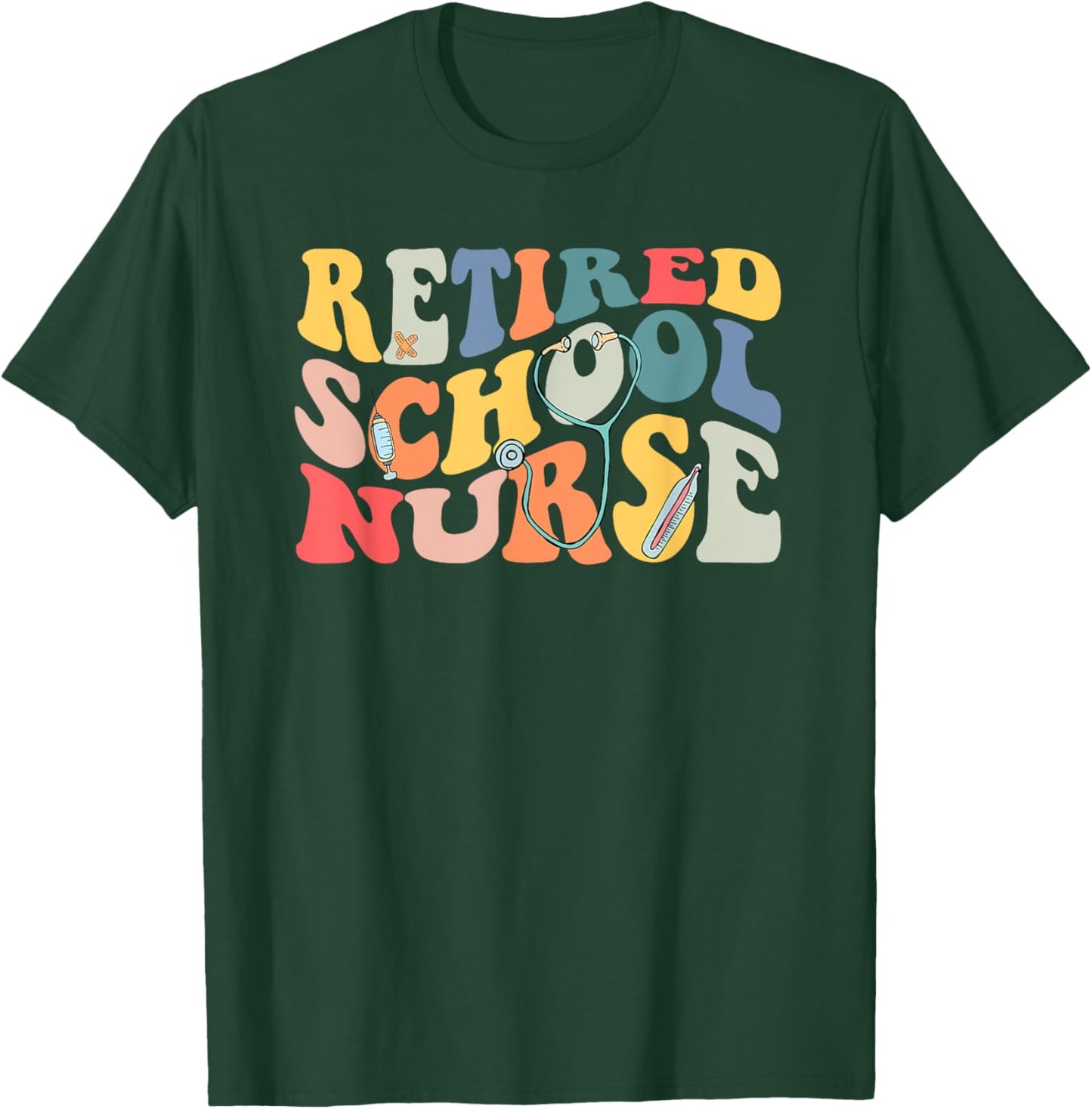 Retro Vintage Retired School Nurse Retirement Party T-Shirt - T-Shirt | Forest