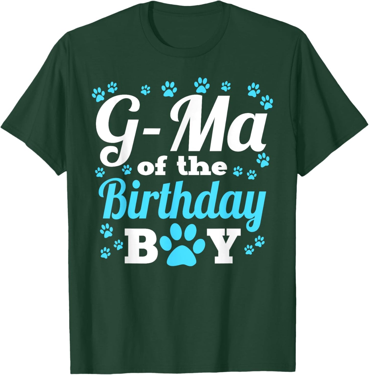 G-Ma Of The Birthday Boy Dog Paw Bday Party Celebration T-Shirt - T-Shirt | Forest