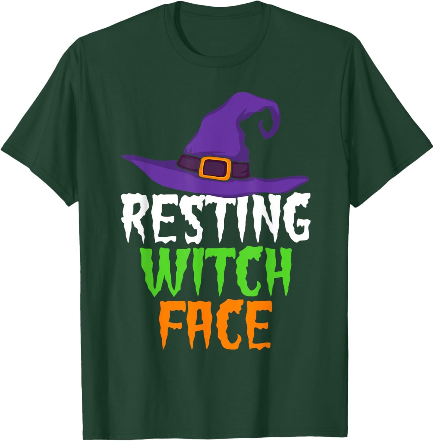 Resting Witch Face Funny Halloween Shirt Witch Hat T-Shirt - T-Shirt | Forest