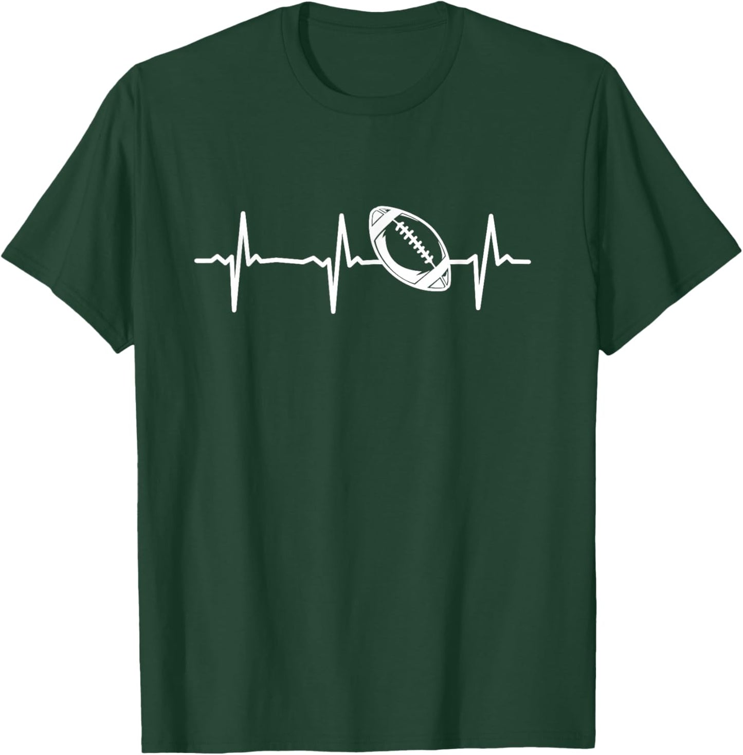 Football Heartbeat Football Player American Football T-Shirt - T-Shirt | Forest