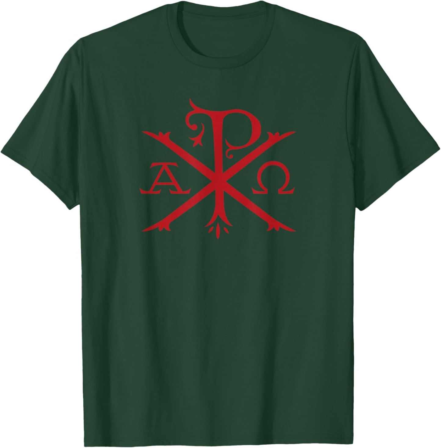 Chi Rho and Alpha Omega Early Christian Symbol T-Shirt - T-Shirt | Forest