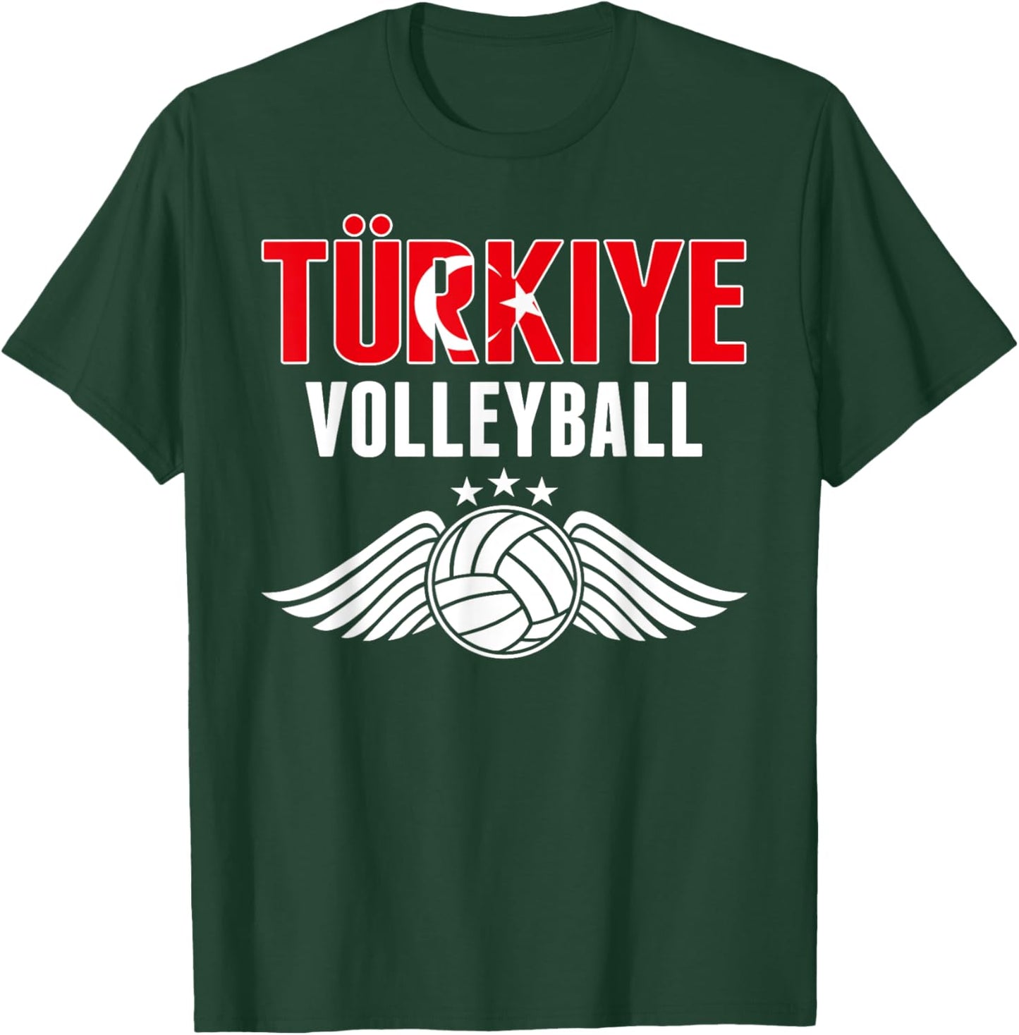 Proud Turkey Volleyball Fan Jersey Pride Türkiye Flag Vball T-Shirt - T-Shirt | Forest