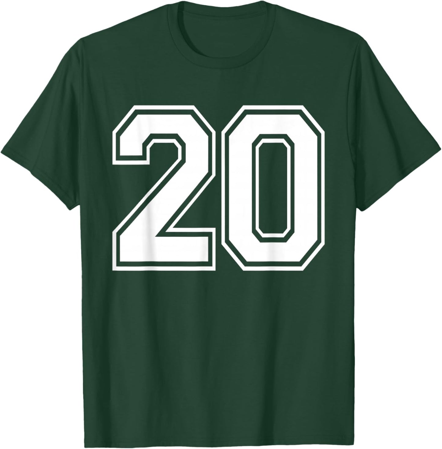 Number Twenty #20 Sports Team Uniform Birthday Anniversary T-Shirt - T-Shirt | Forest
