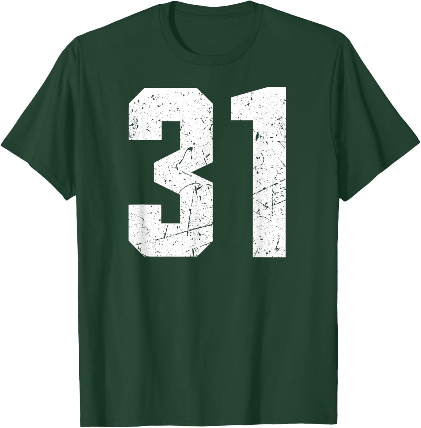 Number #31 Sport Jersey Birthday Age Lucky No. White Vintage T-Shirt - T-Shirt | Forest