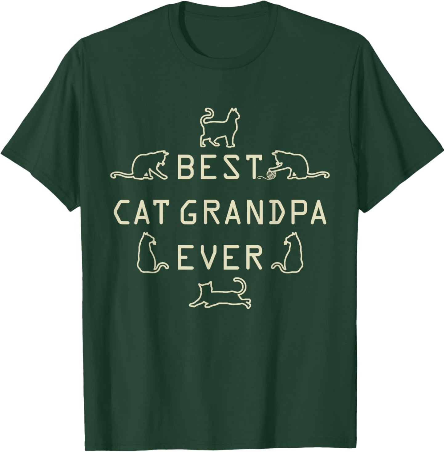 Feline Kitten Cat Grandfather Kitty Grandpa Fathers Day Meow Women T-Shirt - T-Shirt | Forest