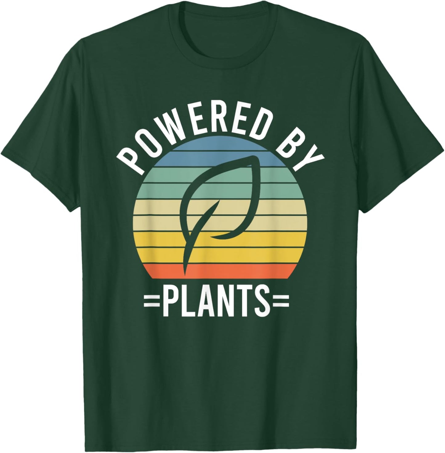 Powered By Plants Vegetarian Vegan Workout Plant Powered T-Shirt - T-Shirt | Forest