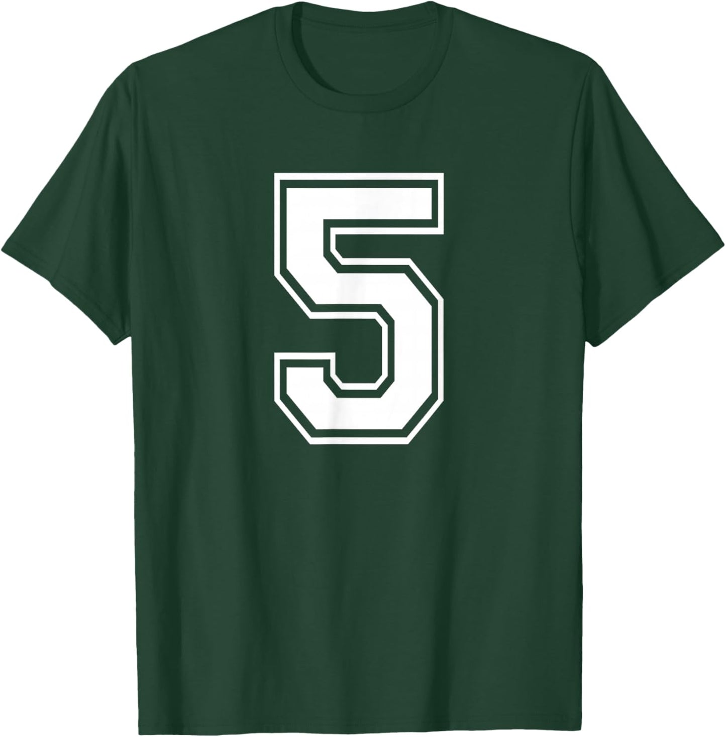 Number Five #5 Sports Team Uniform T-Shirt - T-Shirt | Forest