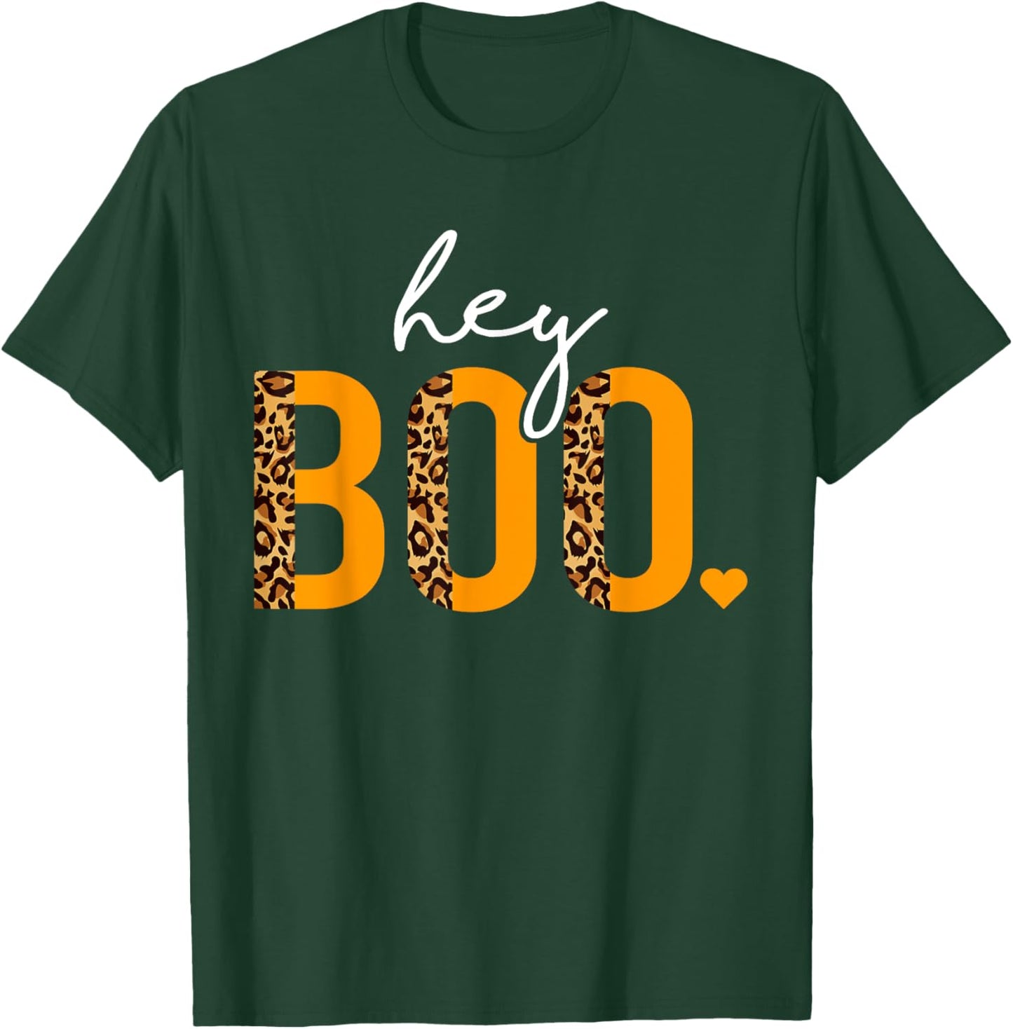 Hey Boo Shirt, Girls Halloween Costume, Spooky Leopard Women T-Shirt - T-Shirt | Forest