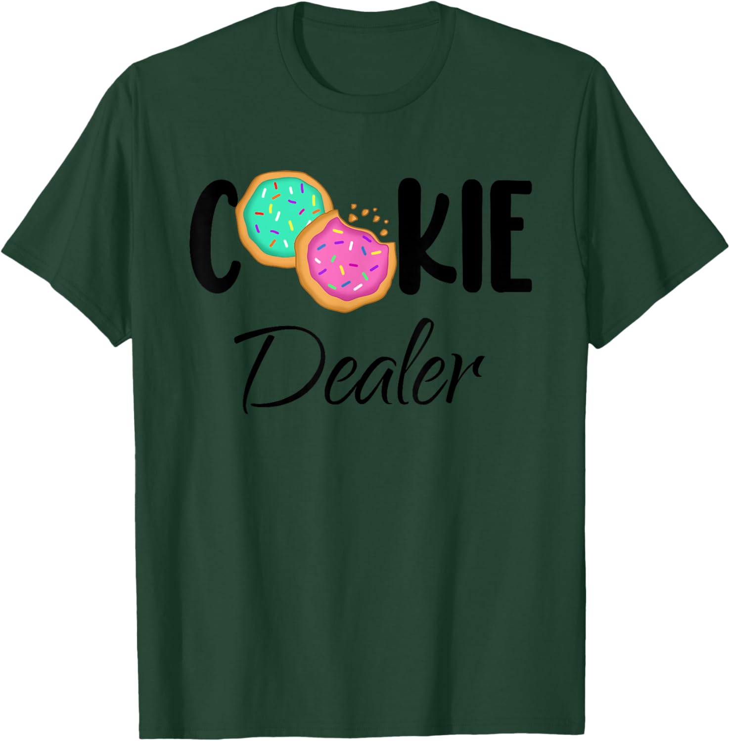 Cookie Dealer Fun Sweet Treats Cookie Baker Cookie Pink Teal T-Shirt - T-Shirt | Forest
