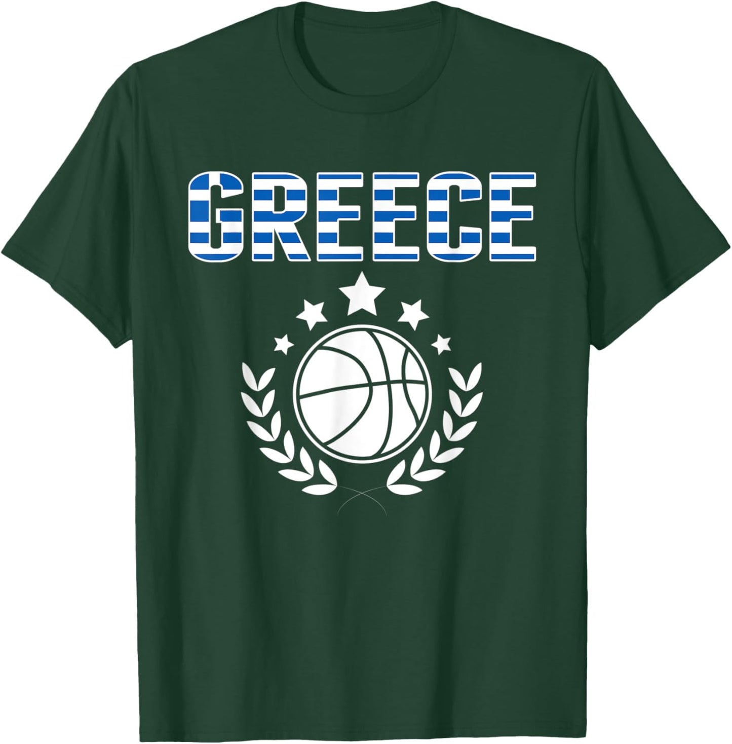 Greece Basketball Fans Jersey Greek Flag Summer Sport Lovers Men Women Kids T-Shirt - T-Shirt | Forest