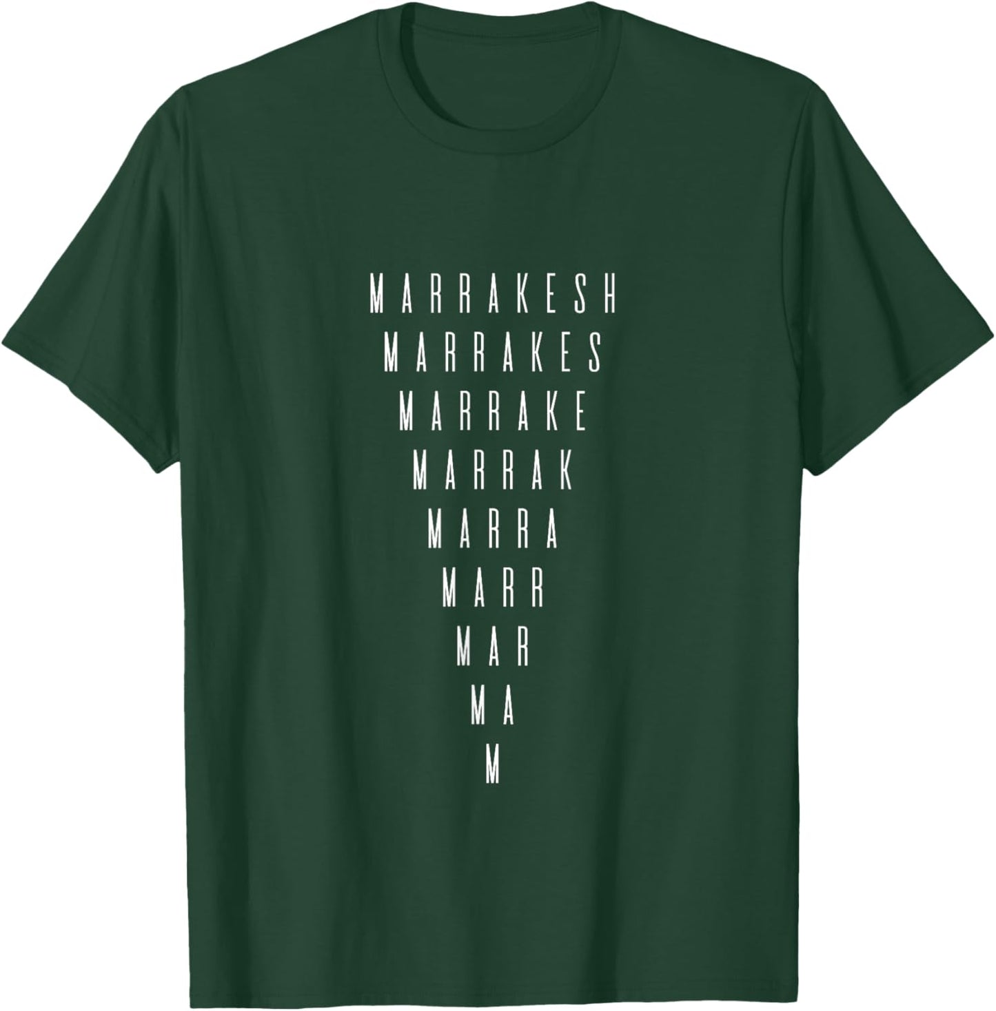 Marrakesh Inverted Triangle Word Art - Morocco Souvenir T-Shirt - T-Shirt | Forest