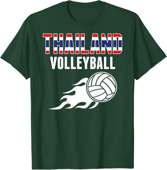 Thailand Volleyball Fans Jersey - Thai Flag Summer Sports Women Kids T-Shirt - T-Shirt | Forest