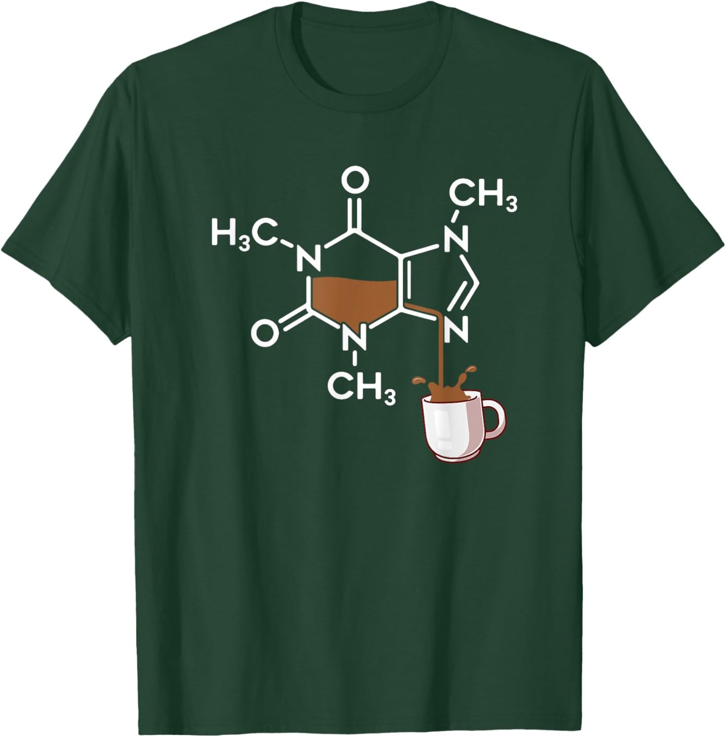 Caffeine Molecule Coffee Lover Chemistry T-Shirt - T-Shirt | Forest