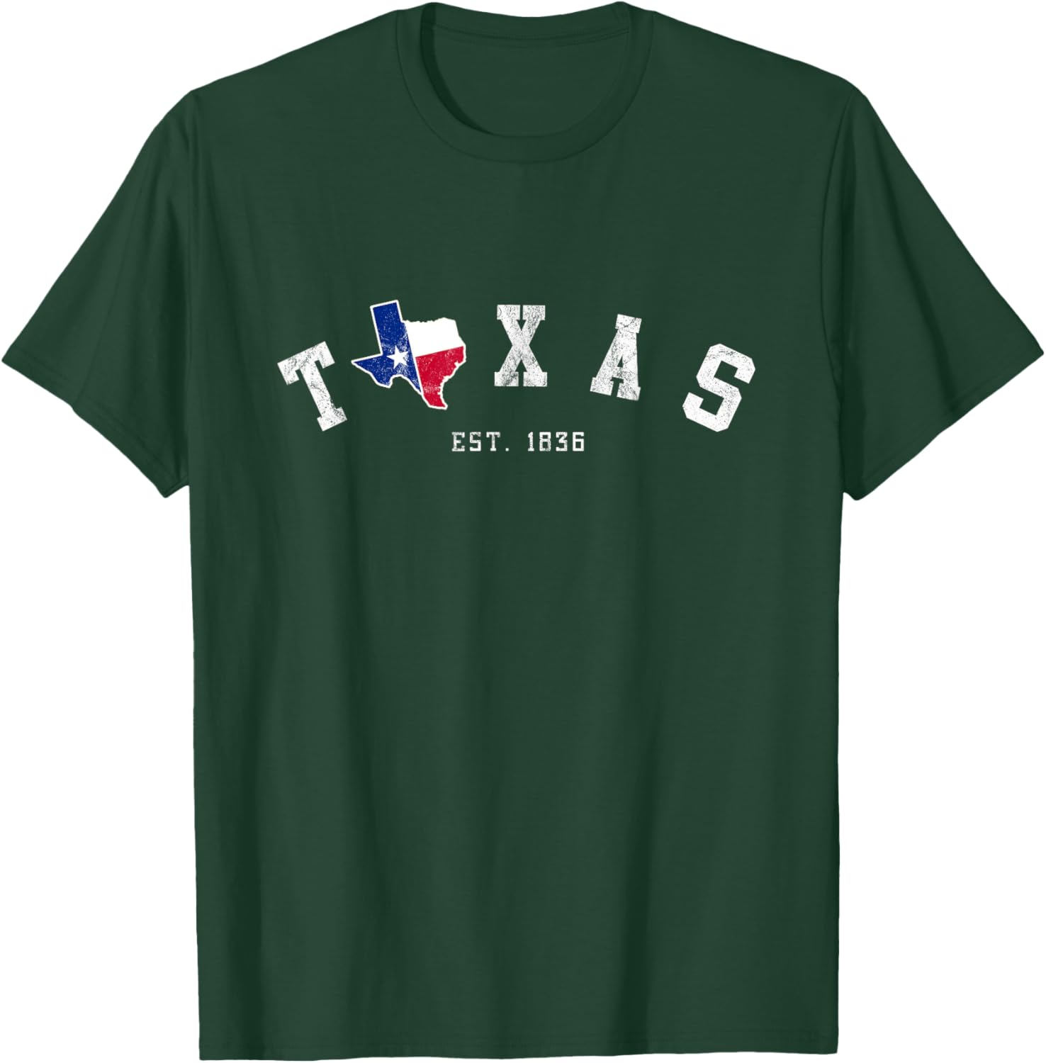 Texas T Shirt Vintage Texas State Est. 1836 With Texan Flag T-Shirt - T-Shirt | Forest