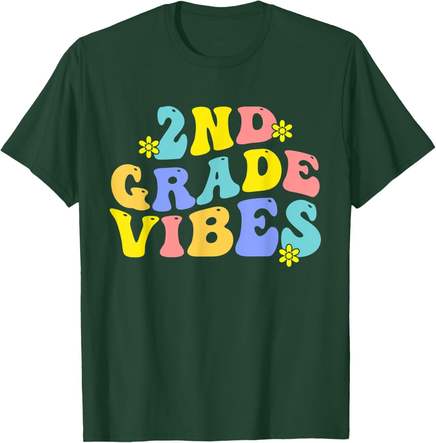 2nd Grade Vibes Back to School Teacher Boys Girls T-Shirt - T-Shirt | Forest