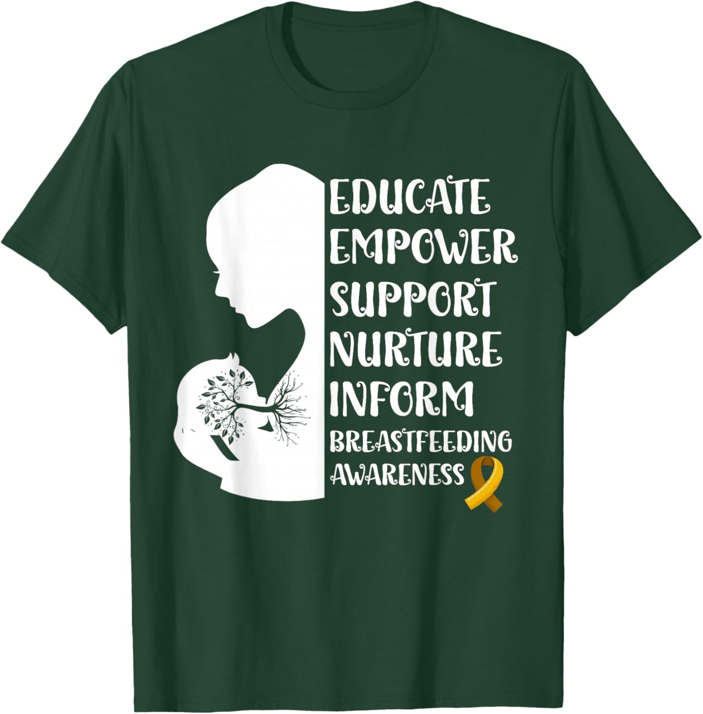 Breastfeeding Awareness Family USA Breast Milk Lactation T-Shirt - T-Shirt | Forest
