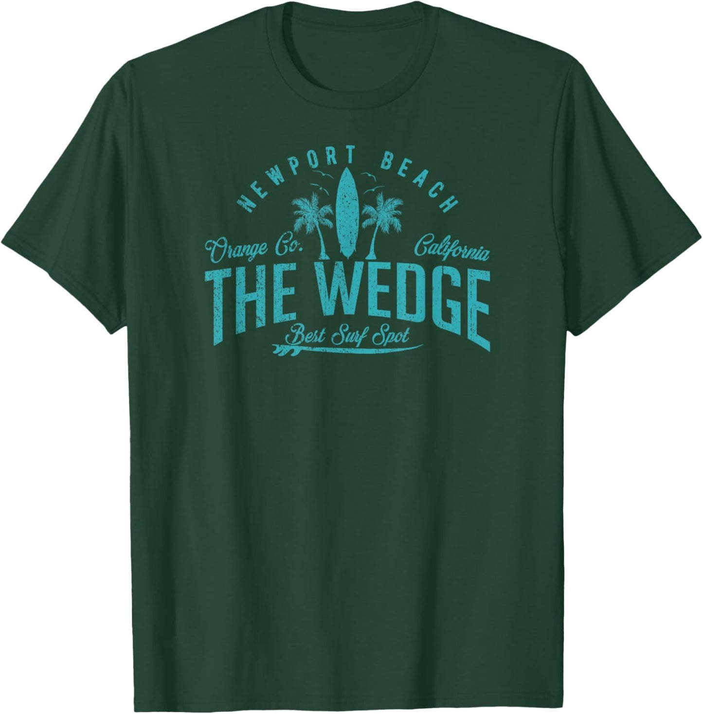 Vintage The Wedge Best Surf Spot Newport Beach Badge T-Shirt - T-Shirt | Forest