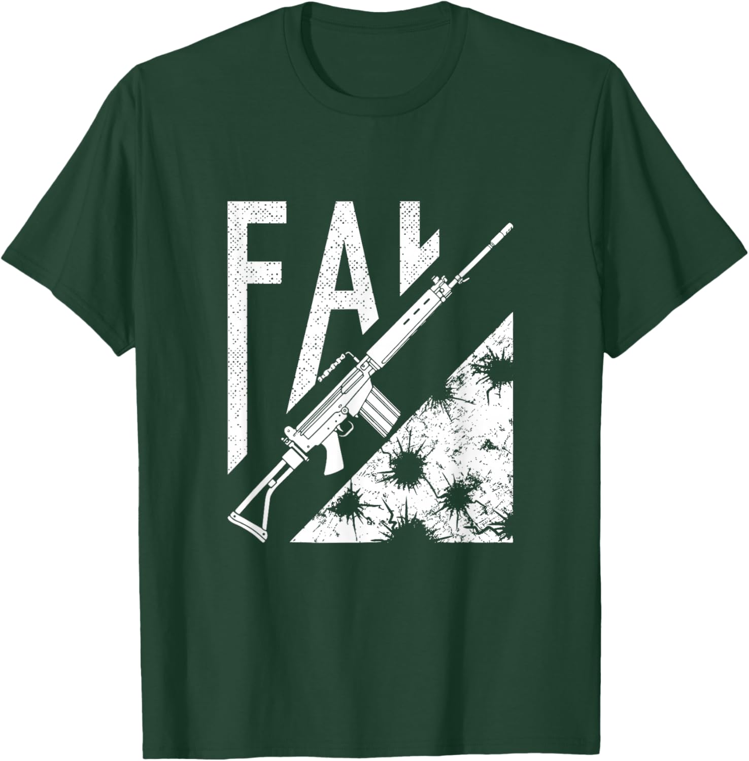Vintage FAL Distressed Military Rifle T-Shirt - T-Shirt | Forest