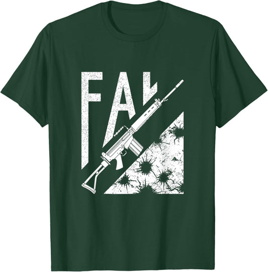 Vintage FAL Distressed Military Rifle T-Shirt - T-Shirt | Forest