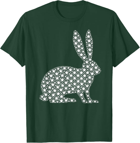 July 4th USA American Flag Stars Patriotic BUNNY RABBIT T-Shirt - T-Shirt | Forest
