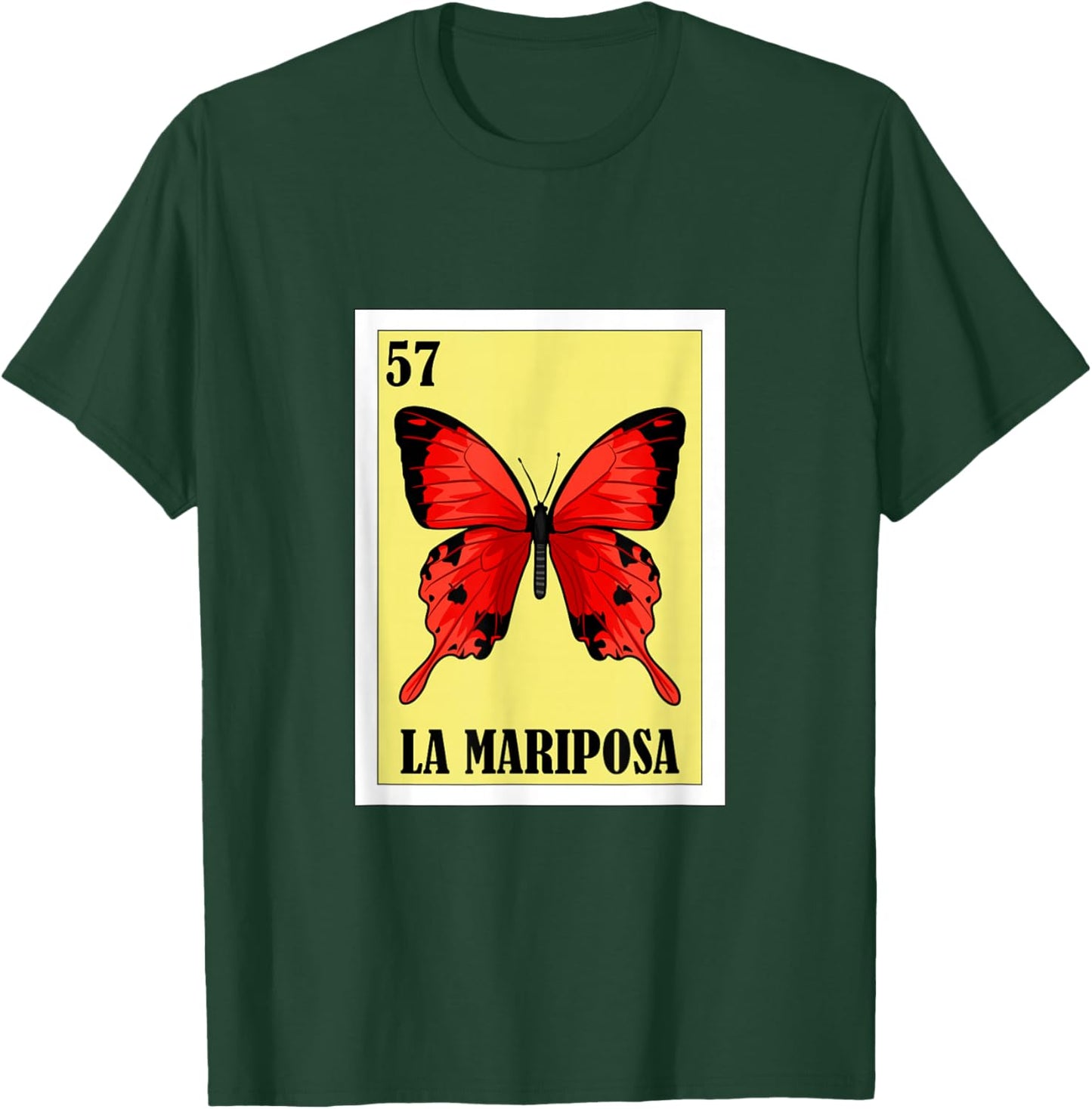 Funny Butterfly Mexican Design - La Mariposa T-Shirt - T-Shirt | Forest