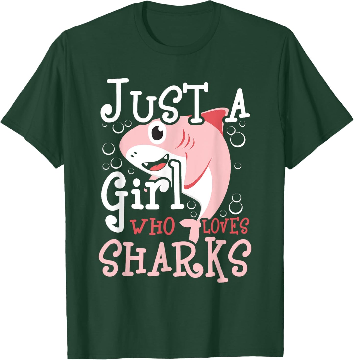 Just A Girl Who Loves Sharks - Marine Biologist Shark Lovers T-Shirt - T-Shirt | Forest