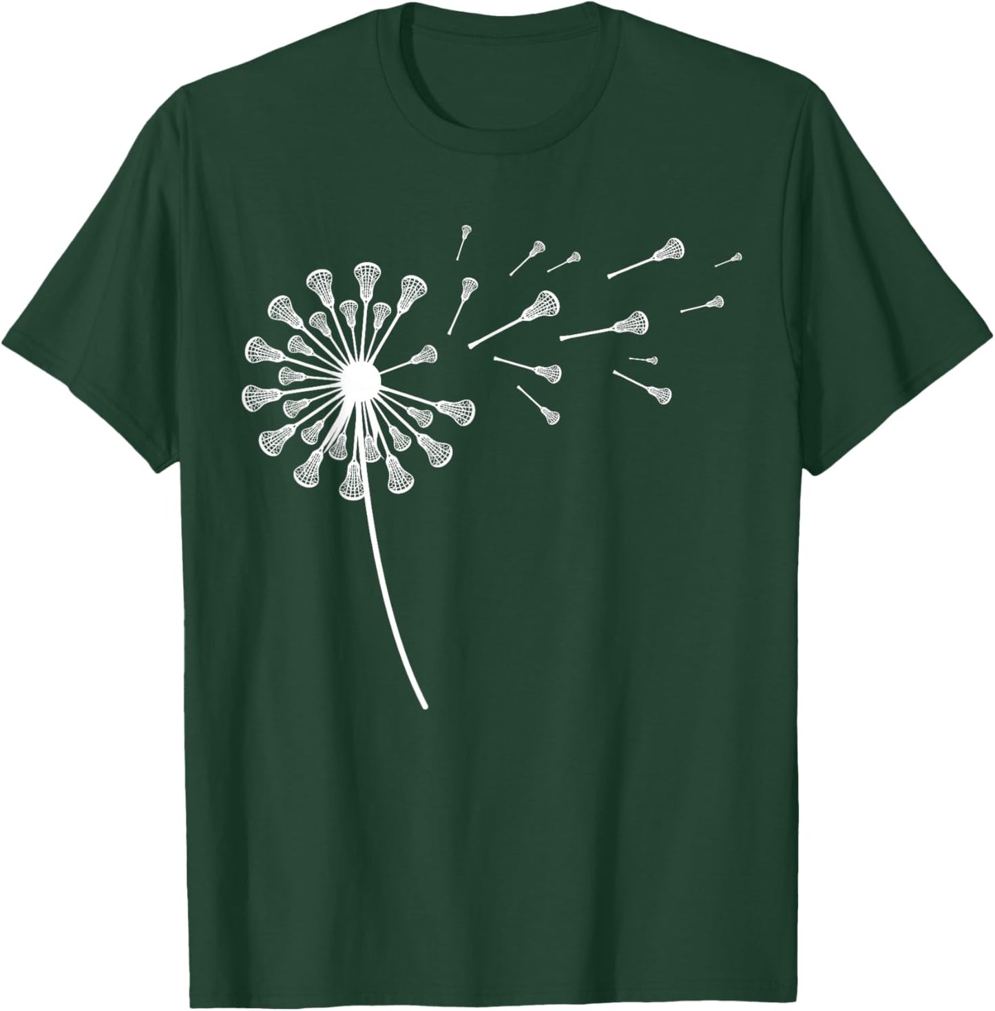 Dandelion Lacrosse Stick LAX Clothes Girls Lacrosse T-Shirt - T-Shirt | Forest