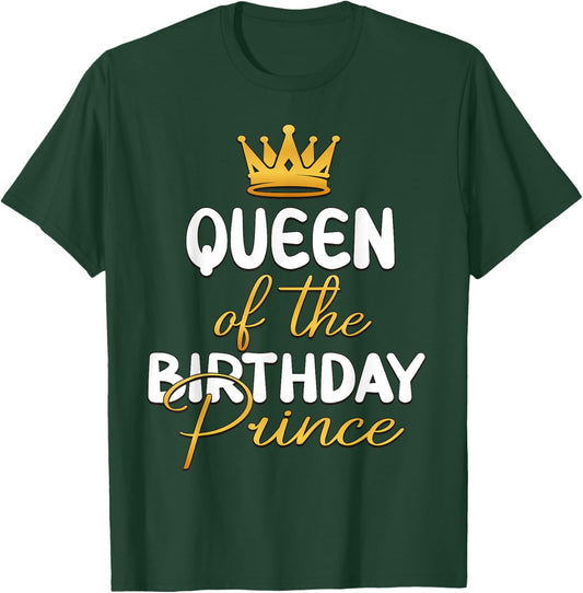 Queen Of The Birthday Prince Boy Bday Party Idea T-Shirt - T-Shirt | Forest