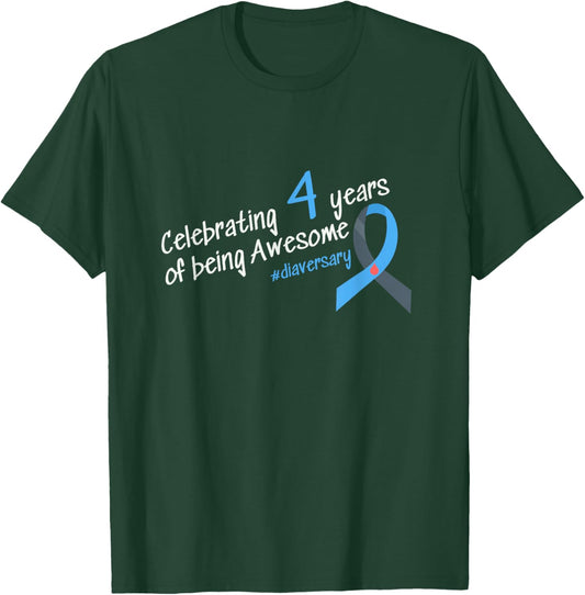 Fourth Diaversary, Celebrating 4 years of being Awesome T-Shirt - T-Shirt | Forest