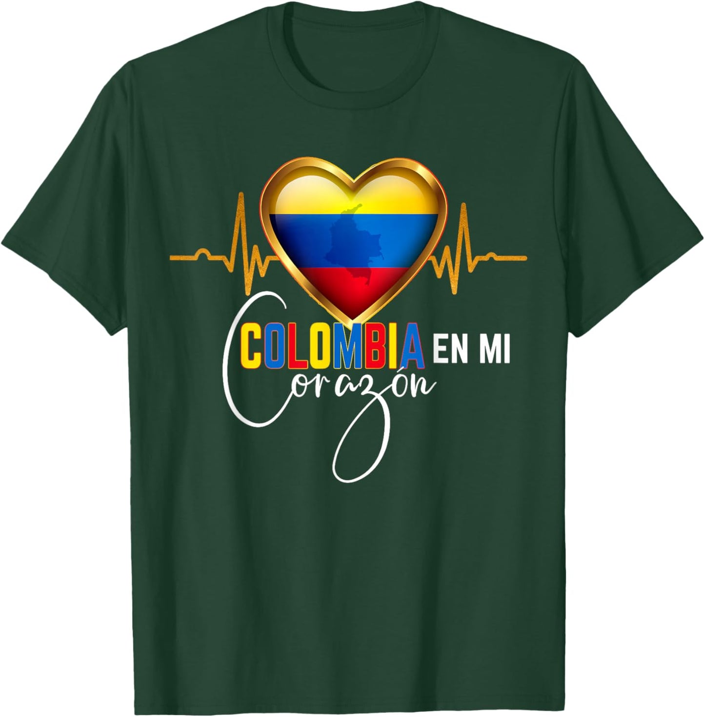 Colombia en mi Corazon Colombian Pride Matching T-Shirt - T-Shirt | Forest