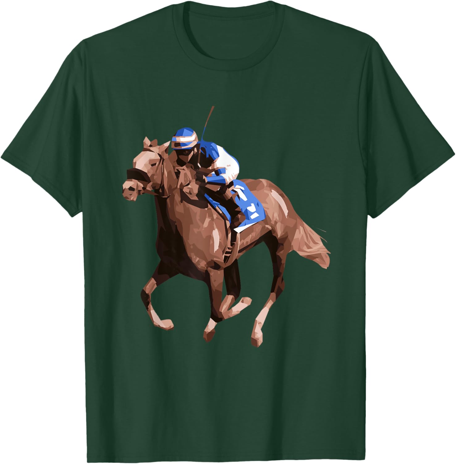 Horse Sport Racing Horse Jockey Riding T-Shirt - T-Shirt | Forest