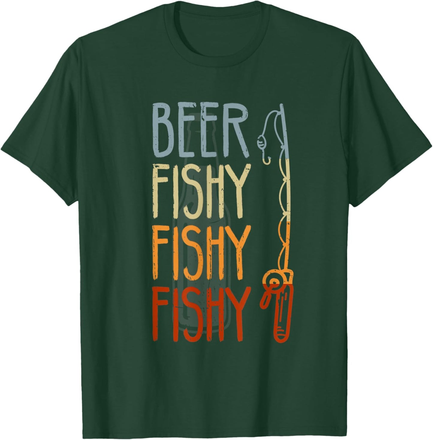 Retro Beer Fishy Fishy Funny Fishing And Beer Fishermans T-Shirt - T-Shirt | Forest