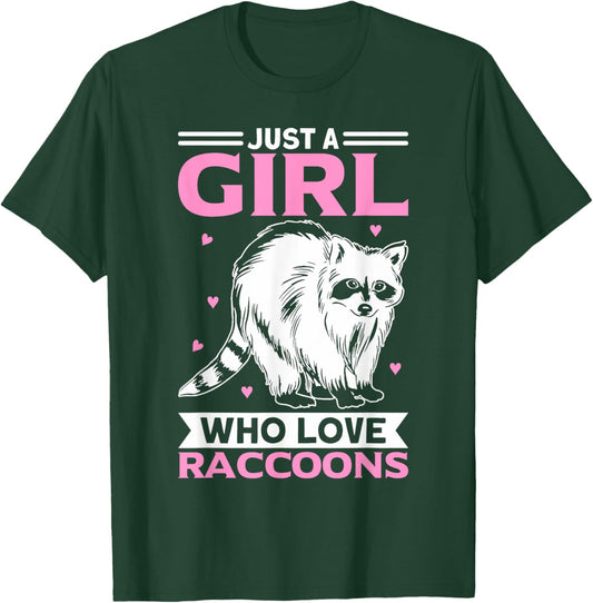 A Girl Who Love Raccoons Pajama Raccoon Bear T-Shirt - T-Shirt | Forest