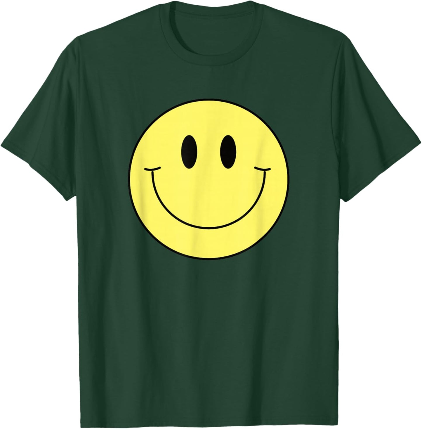 70s Yellow Smile Face Cute Happy Peace Smiling Face T-Shirt - T-Shirt | Forest