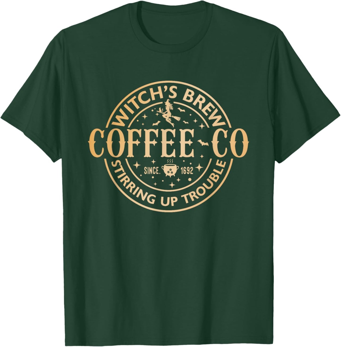 Witches Brew Coffee Co Halloween Witch Coffee Lovers T-Shirt - T-Shirt | Forest