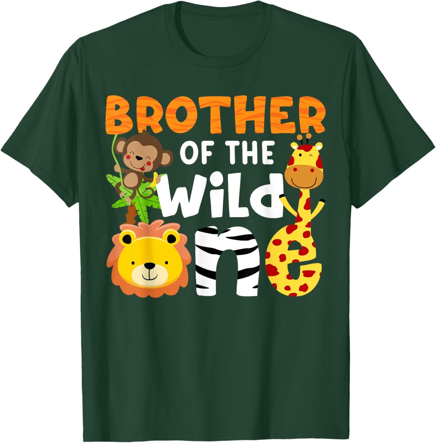 Brother of the Wild One Zoo Theme Bday Safari Jungle Animals T-Shirt - T-Shirt | Forest
