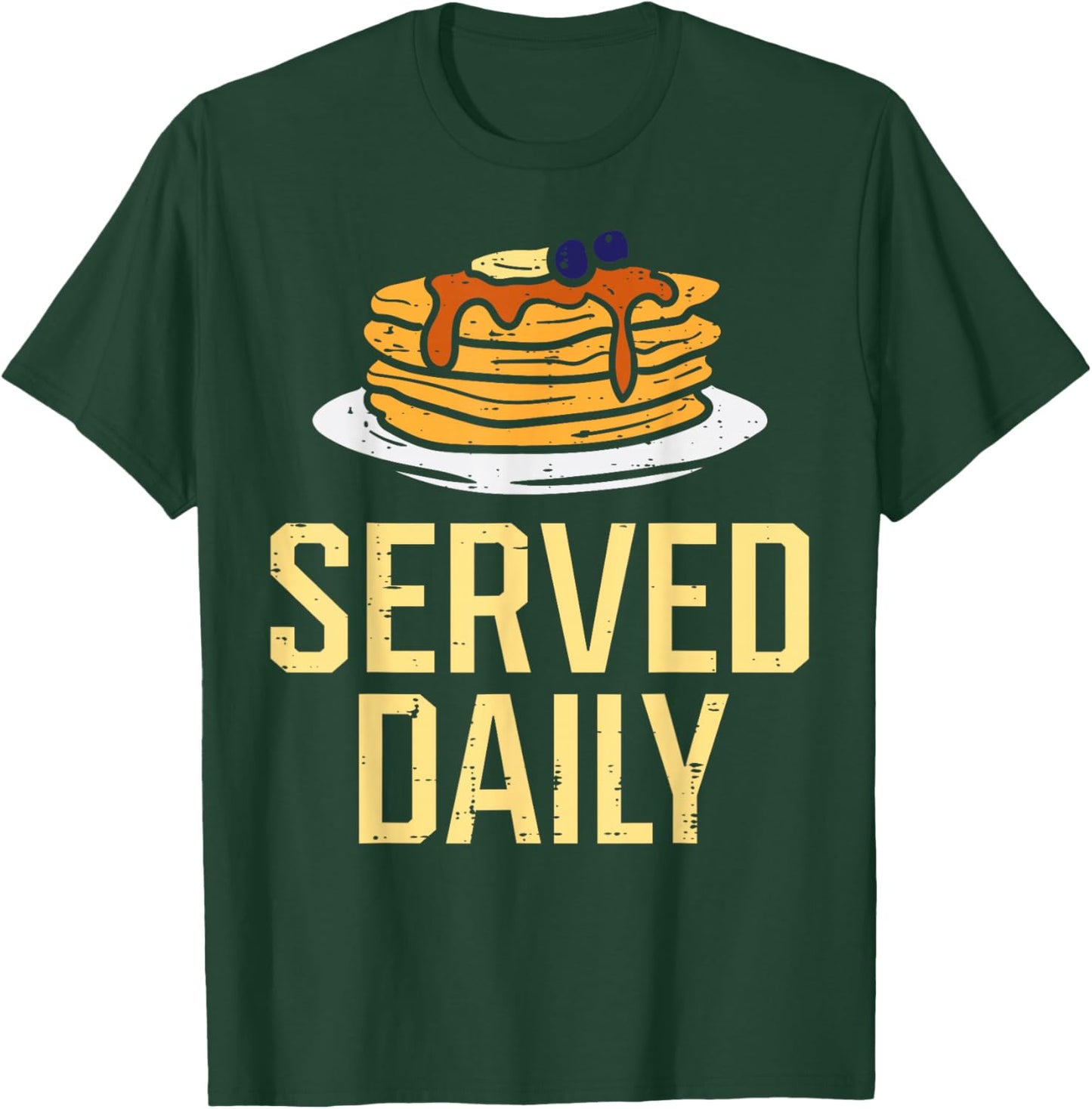 Pancakes Served Daily American Football Funny Sports Lineman T-Shirt - T-Shirt | Forest