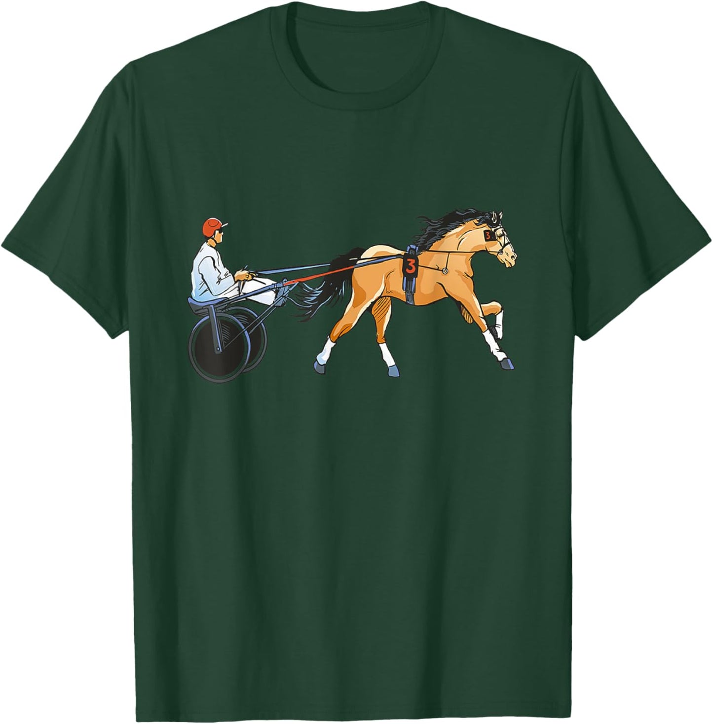 Harness Racing Equitation Horse Racer Trotting Horse Racing T-Shirt - T-Shirt | Forest