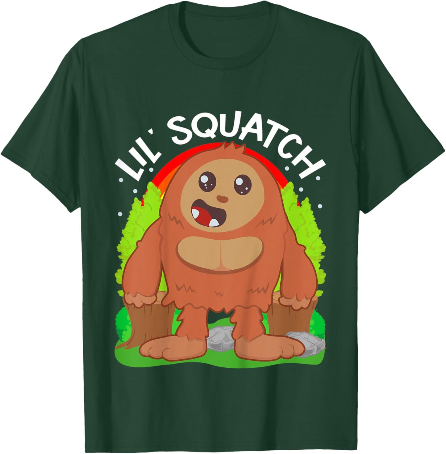 Kids Lil Squatch Cute Baby Bigfoot Boys Little Sasquatch Kids Boy T-Shirt - T-Shirt | Forest