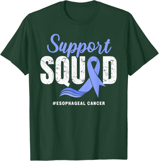 Esophageal Cancer Support Squad Periwinkle Ribbon awareness T-Shirt - T-Shirt | Forest