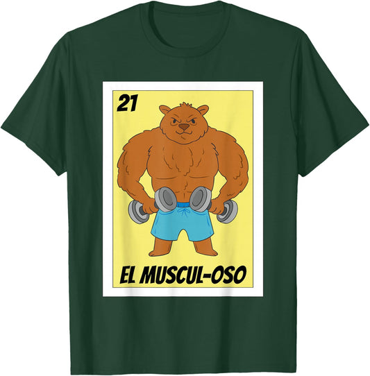 Funny Fitness Mexican Design - El Musculoso T-Shirt - T-Shirt | Forest
