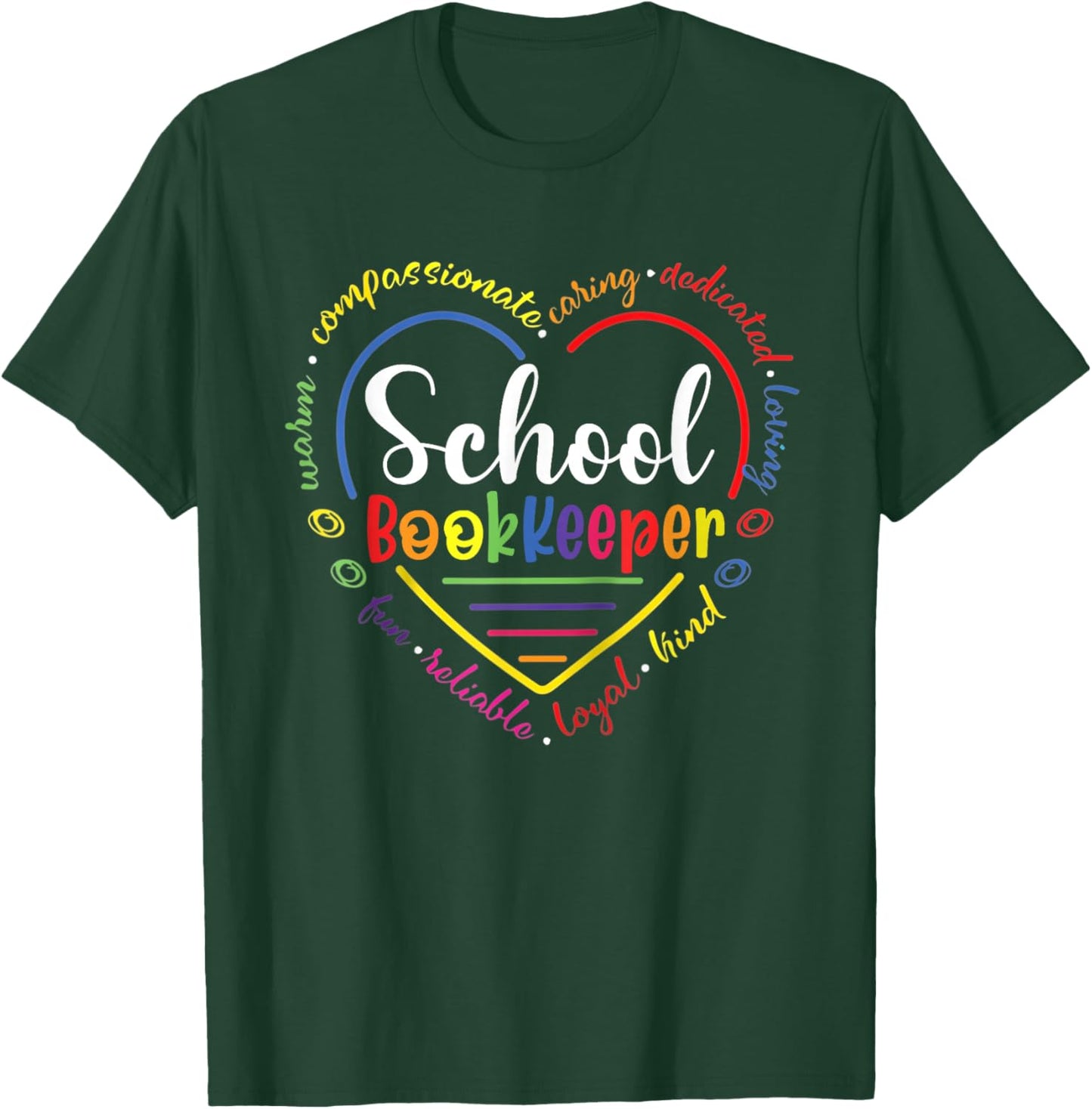 School Bookkeeper Cute Funny Back to School T-Shirt - T-Shirt | Forest