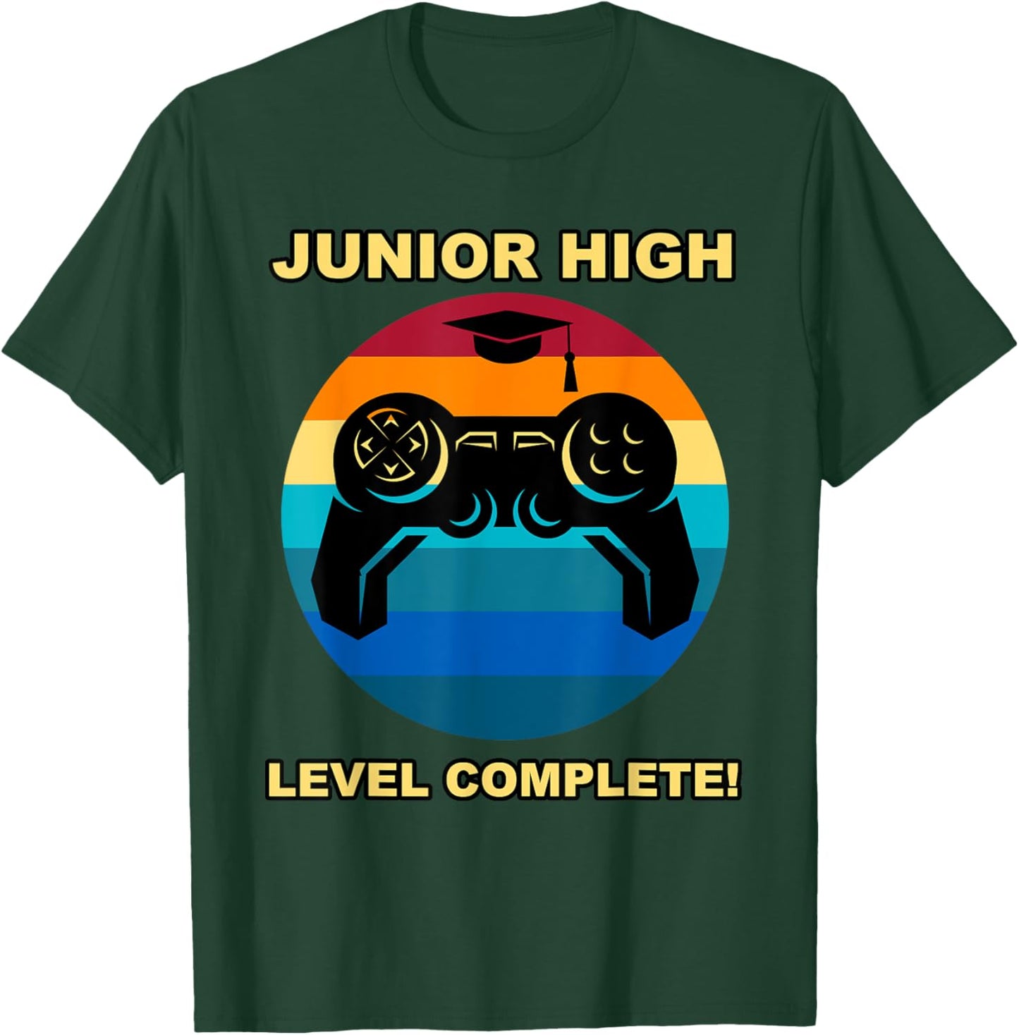 Junior High School Level Complete Graduation Gamer Game Midd T-Shirt - T-Shirt | Forest