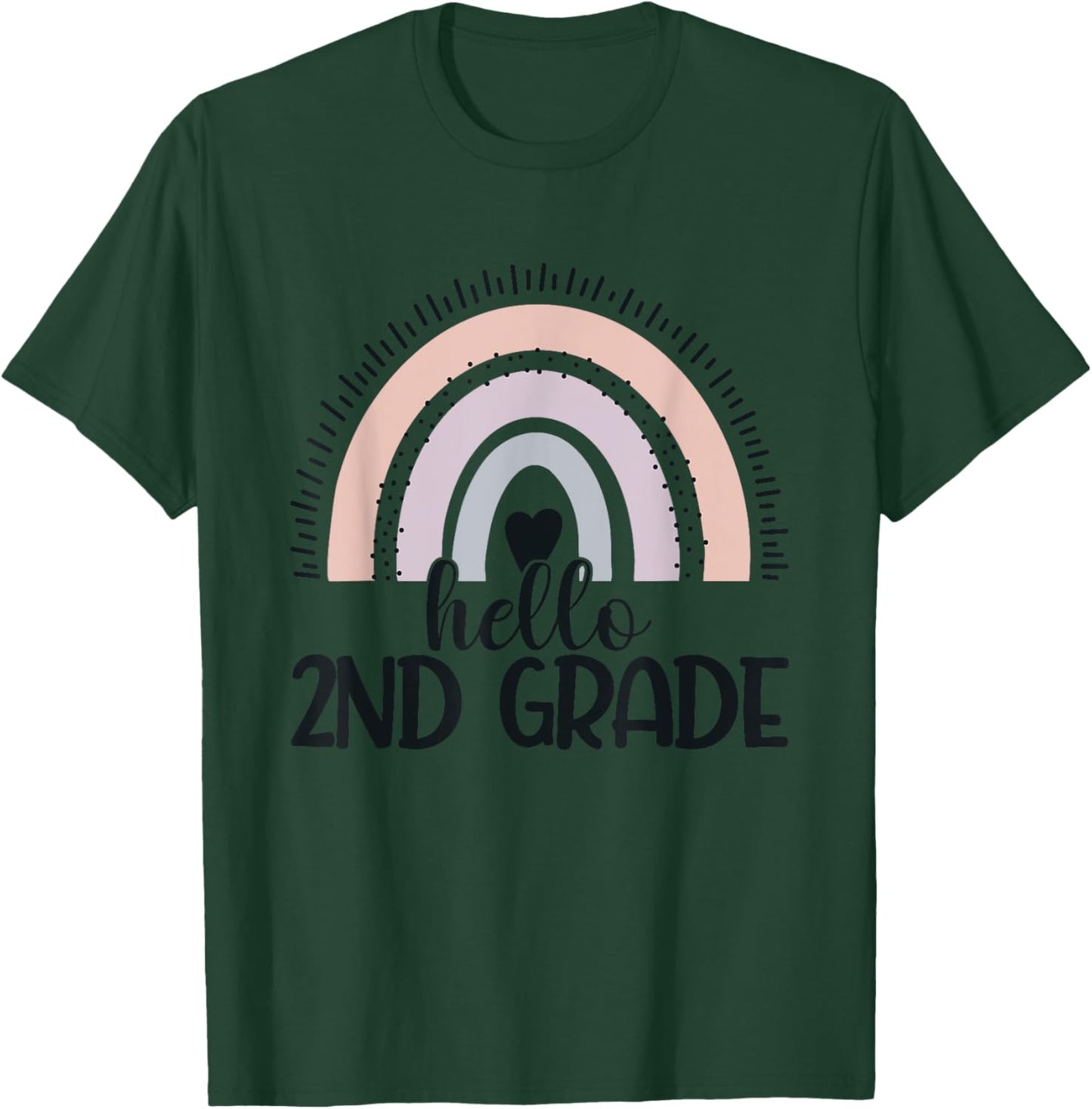 Second Grade Rainbow Teacher Hello 2nd Grade Rainbow T-Shirt - T-Shirt | Forest