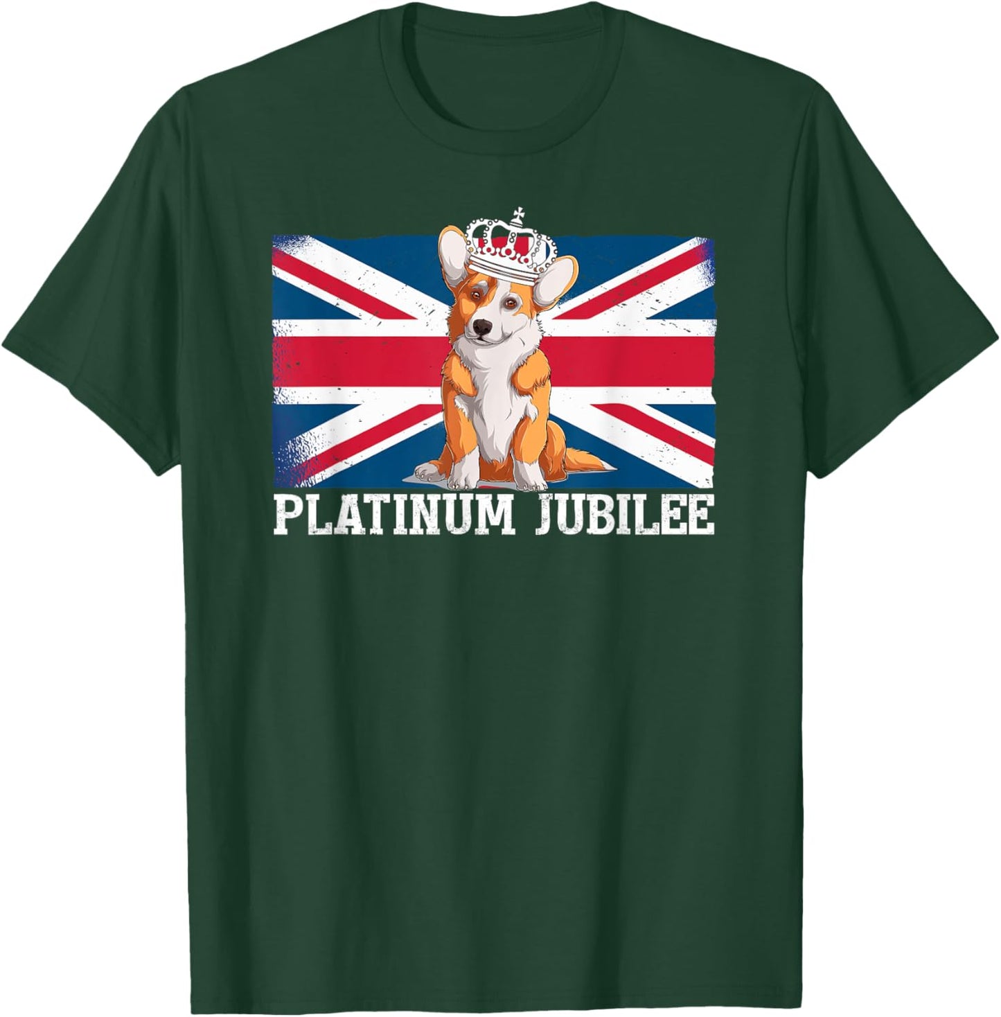 British Queen Monarchy Platinum Jubilee 70th Anniversary T-Shirt - T-Shirt | Forest