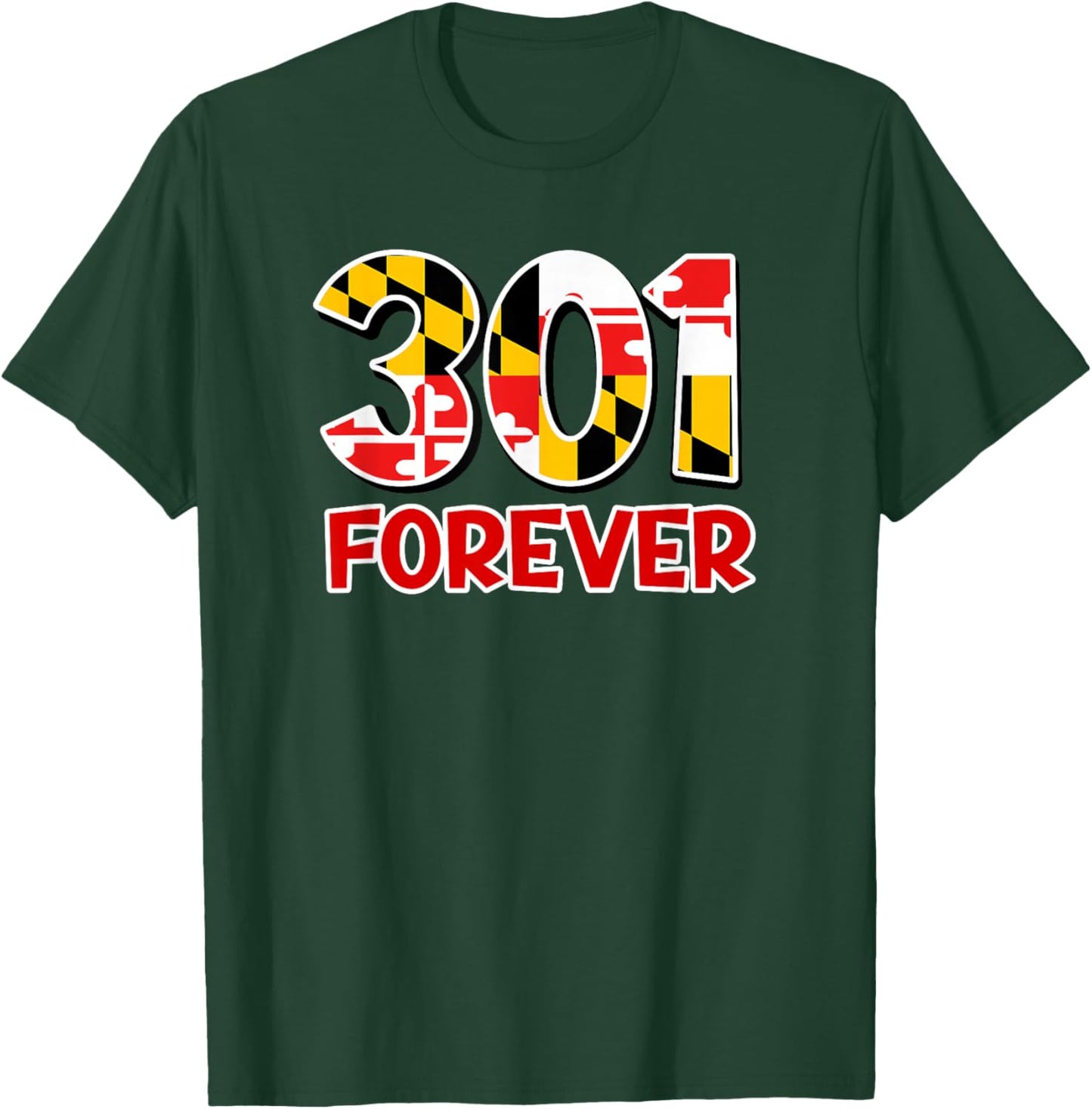 Maryland Flag 301 Area Code Souvenir T-Shirt - T-Shirt | Forest