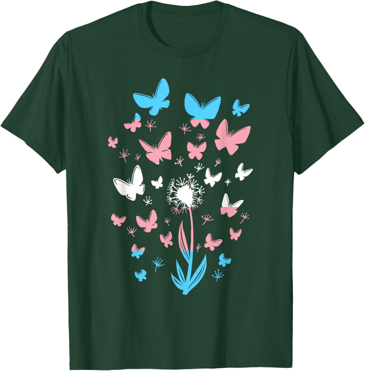 Transgender Petals Flowers Butterflies Transsexual Flag T-Shirt - T-Shirt | Forest