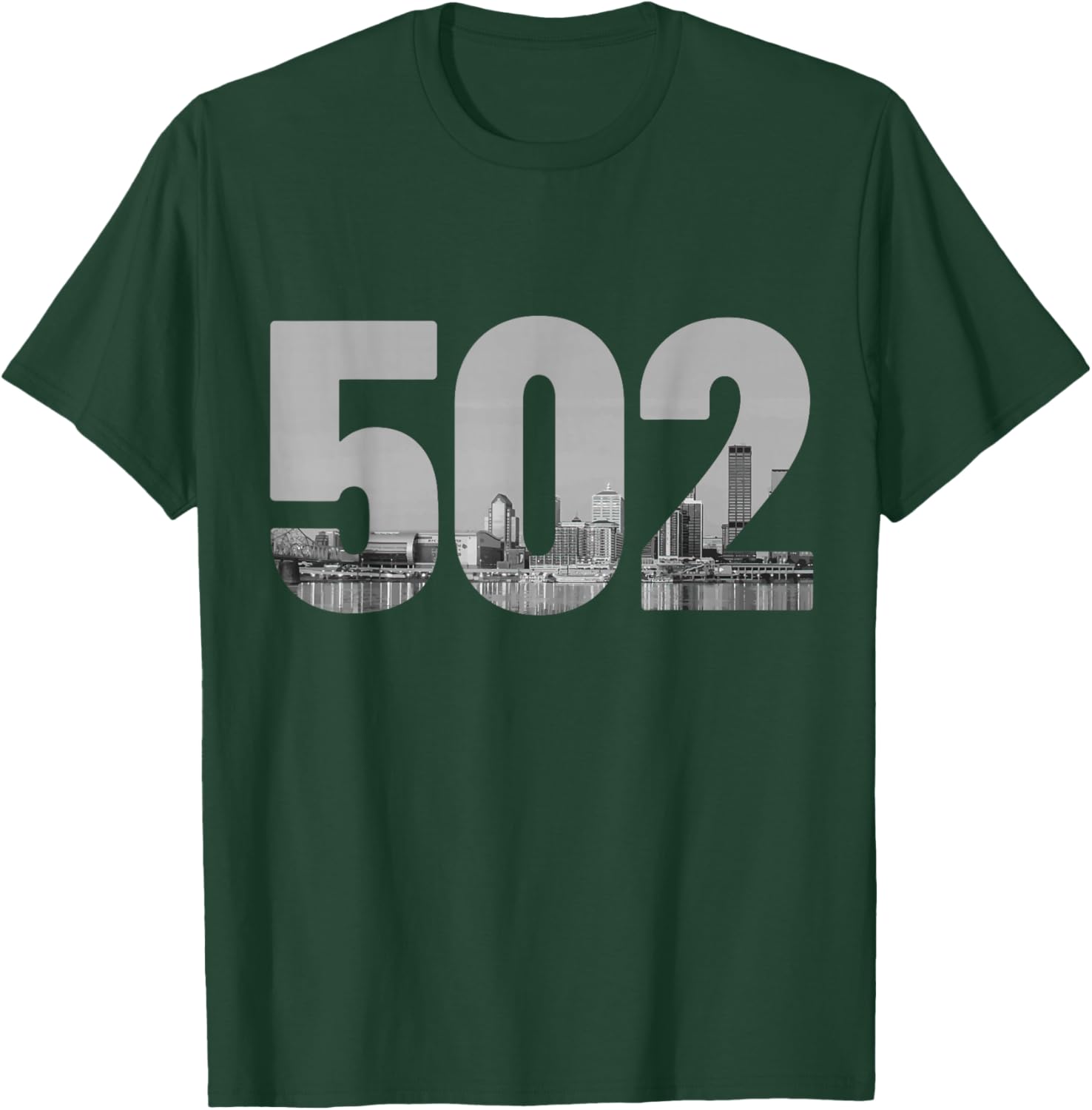 Louisville 502 Area Code Skyline Kentucky Pride Vintage T-Shirt - T-Shirt | Forest