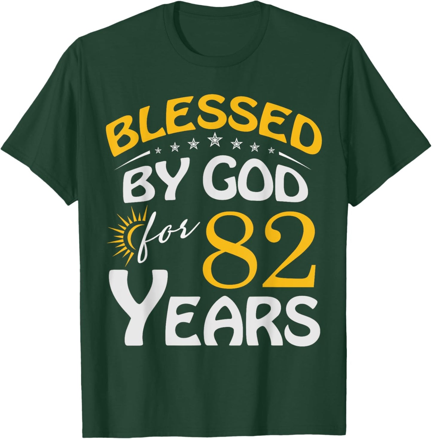 Vintage Blessed by God For 82 Years Old Happy 82nd Birthday T-Shirt - T-Shirt | Forest