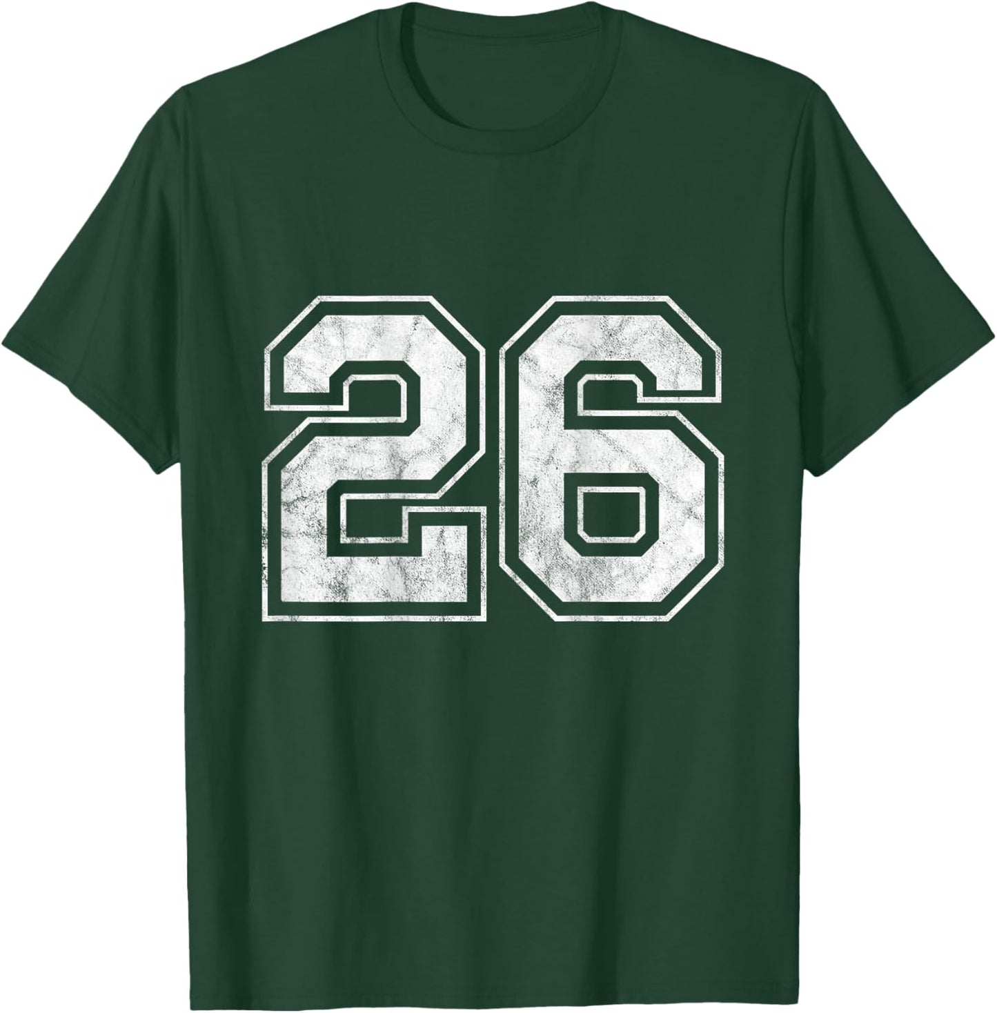 Big Numbers, Large Varsity Style Number Gifts Number 26 on the Back - -Adults & Kids - Black - Small - Short Sleeve - Sports - Basketball T-Shirt - T-Shirt | Forest